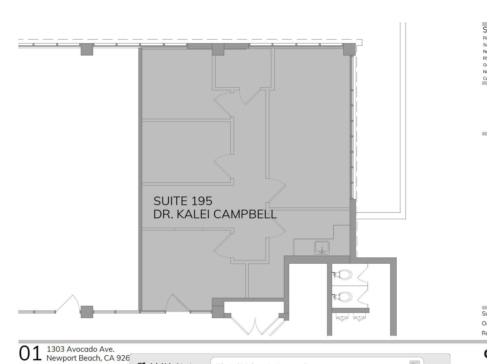 1303 Avocado Ave, Newport Beach, CA à louer Plan d’étage- Image 1 de 1