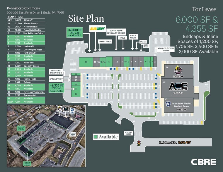322-366 E Penn Dr, Enola, PA à louer - Plan de site - Image 2 de 3