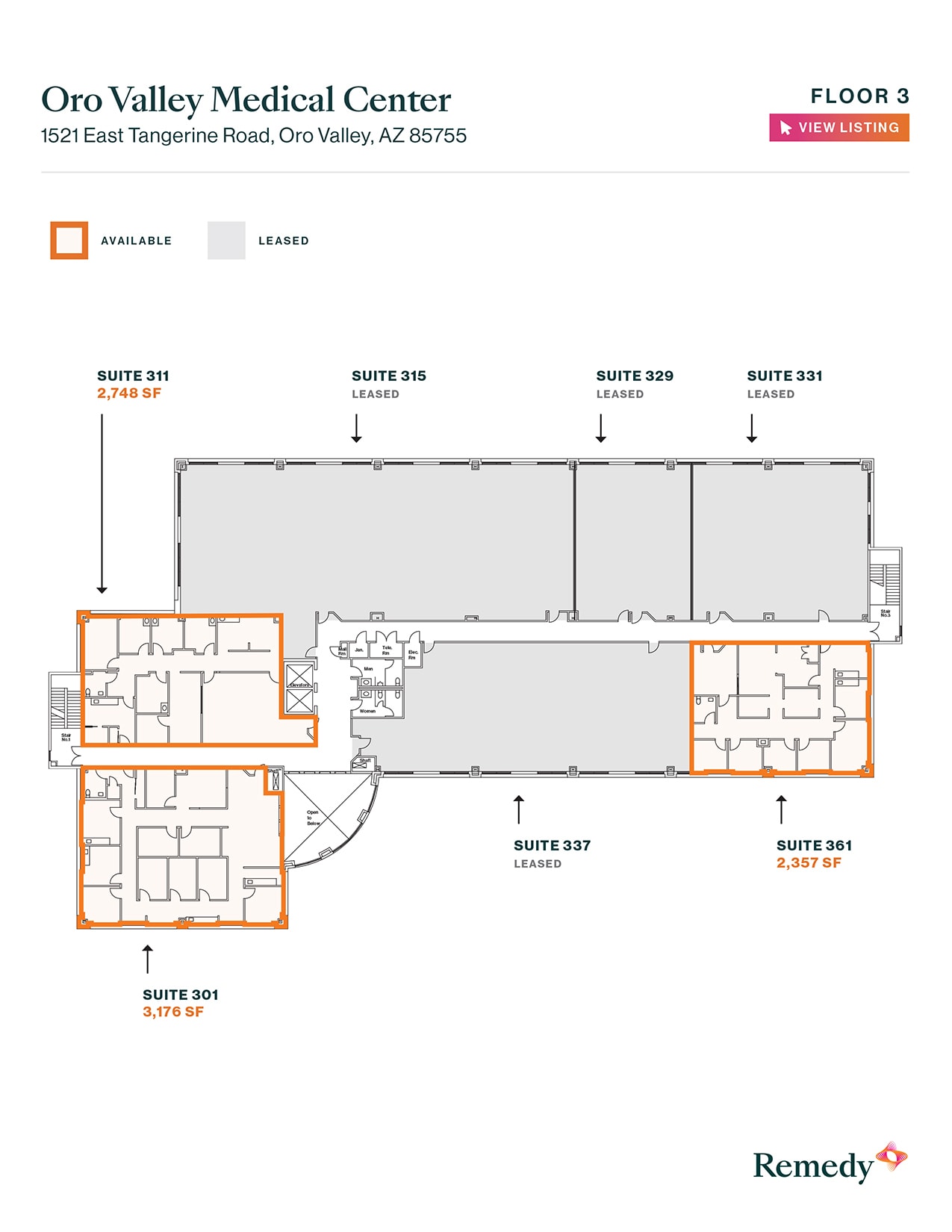 1521 E Tangerine Rd, Oro Valley, AZ à louer Plan d’étage- Image 1 de 1