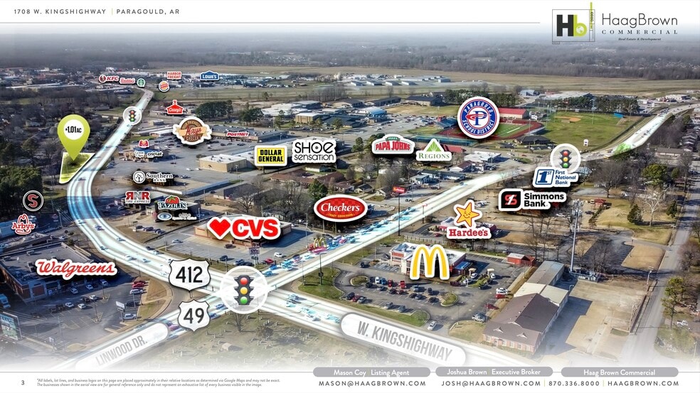 1708 W Kingshighway, Paragould, AR à vendre - Aérien - Image 3 de 3