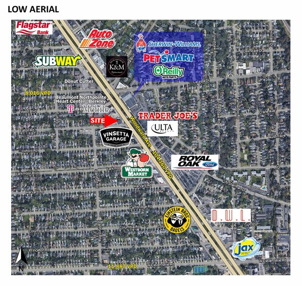 27827-27833 Woodward Ave, Berkley, MI à vendre - Aérien - Image 3 de 9