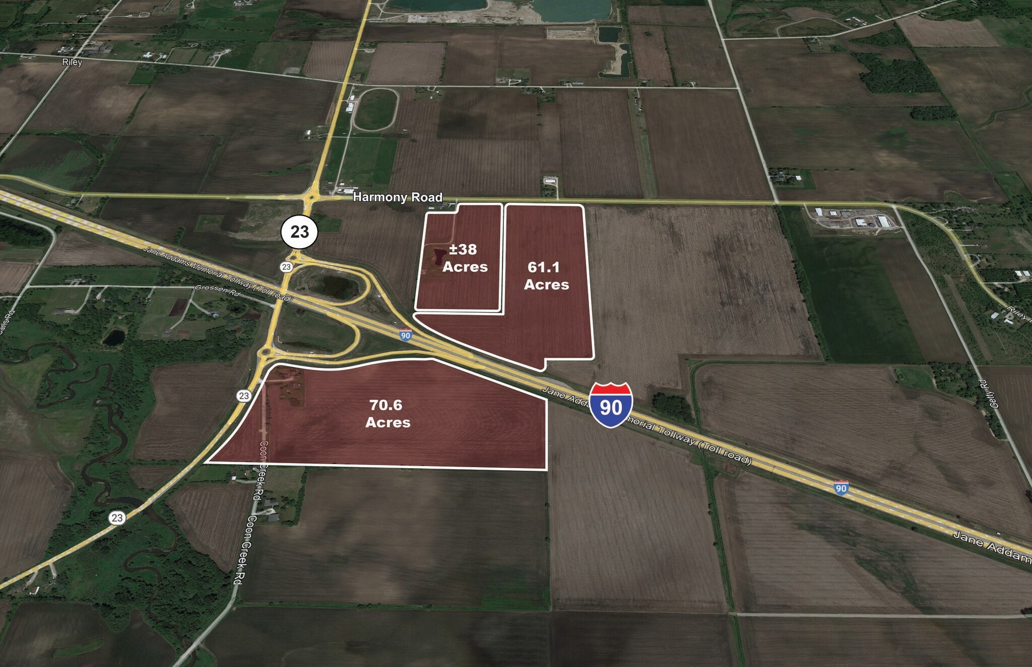131 AC - I-90 and IL Route 23 - BTS portefeuille de 2 propriétés à vendre sur LoopNet.ca Aérien- Image 1 de 2
