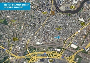 163-171 Delancy St, Newark, NJ - Aérien Vue de la carte