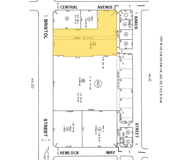 2621 S Bristol St, Santa Ana, CA à louer - Plan cadastral - Image 2 de 5