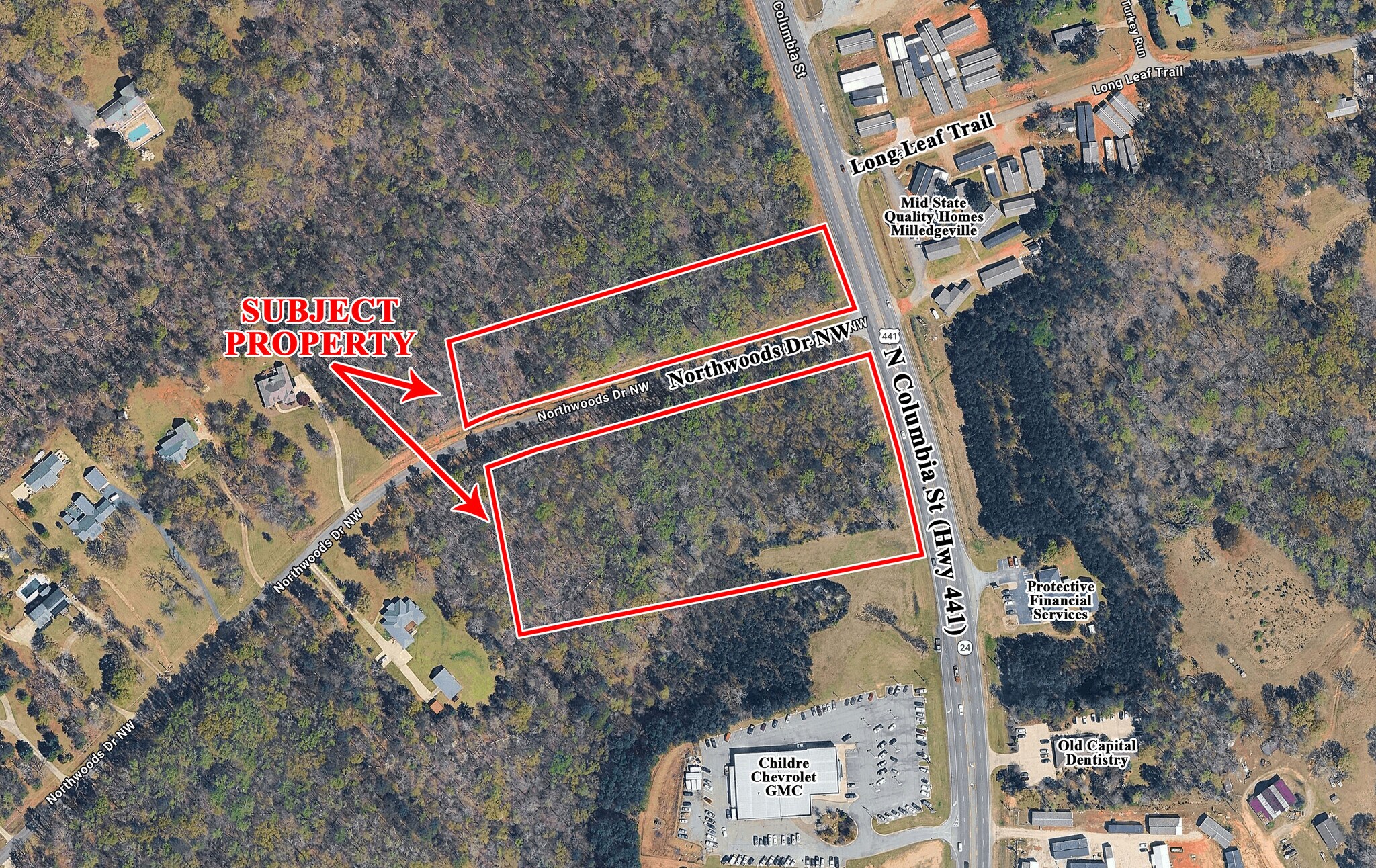 2730 Columbia st, Milledgeville, GA à vendre Aérien- Image 1 de 4