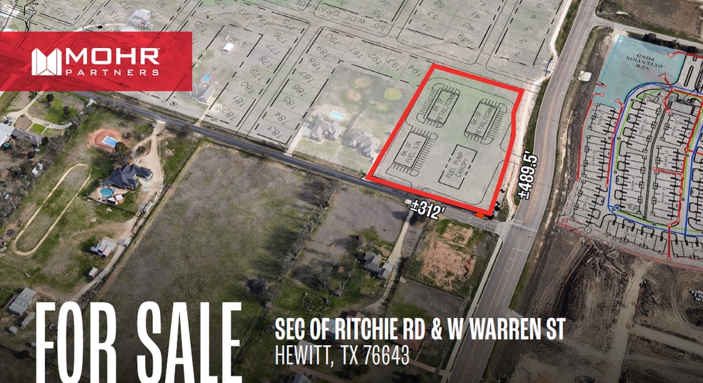 SEC Ritchie & W Warren St rd, Hewitt, TX for sale - Aerial - Image 2 of 3