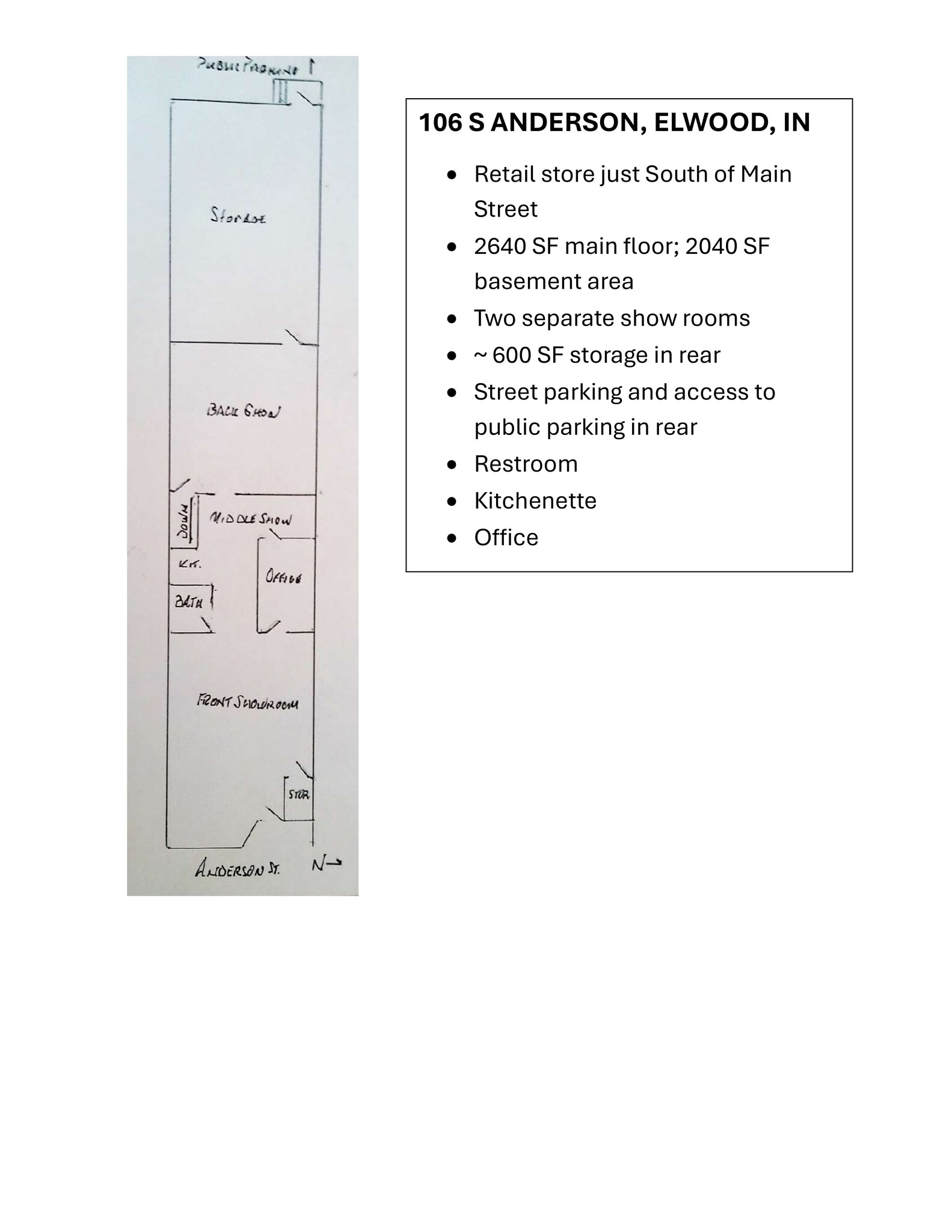106 S Anderson St, Elwood, IN à louer Plan de site- Image 1 de 1