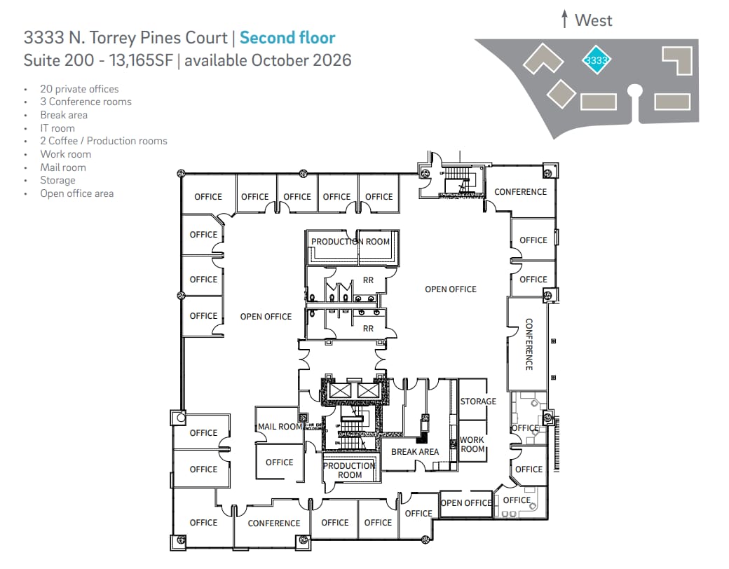 3333 N Torrey Pines Ct, La Jolla, CA for lease Floor Plan- Image 1 of 1
