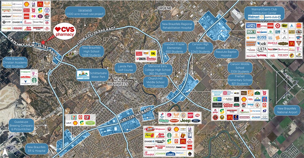 1910 W State Highway 46, New Braunfels, TX à vendre - Aérien - Image 3 de 8