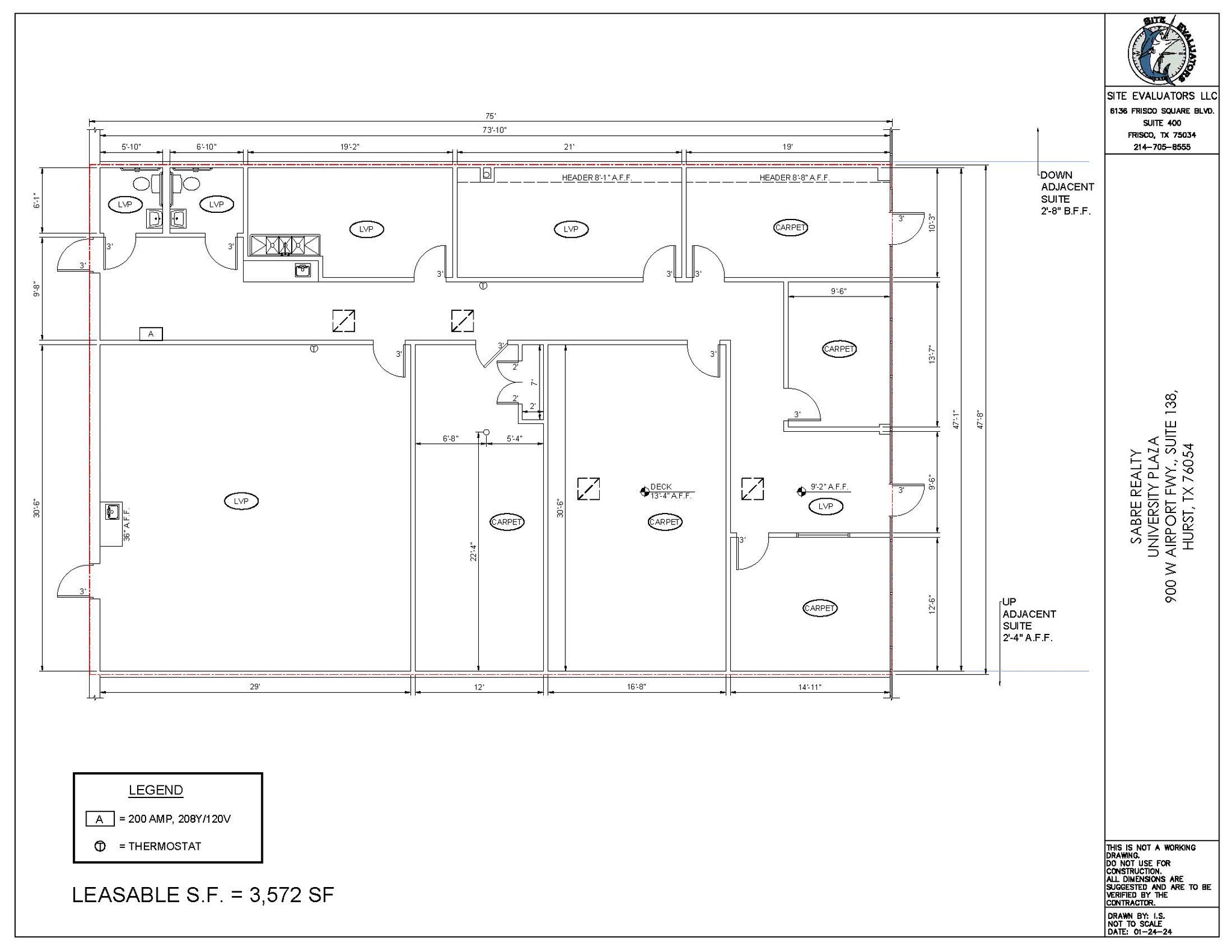 900 W Airport Fwy, Hurst, TX à louer Plan d’étage- Image 1 de 2