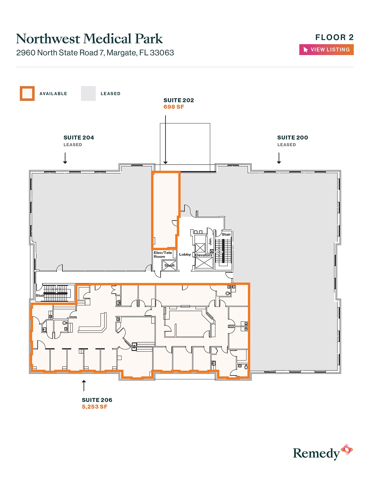 2960 N State Road 7, Margate, FL à louer Plan d’étage- Image 1 de 1