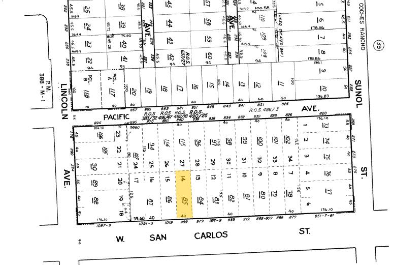 999 W San Carlos St, San Jose, CA à vendre - Plan cadastral - Image 1 de 1