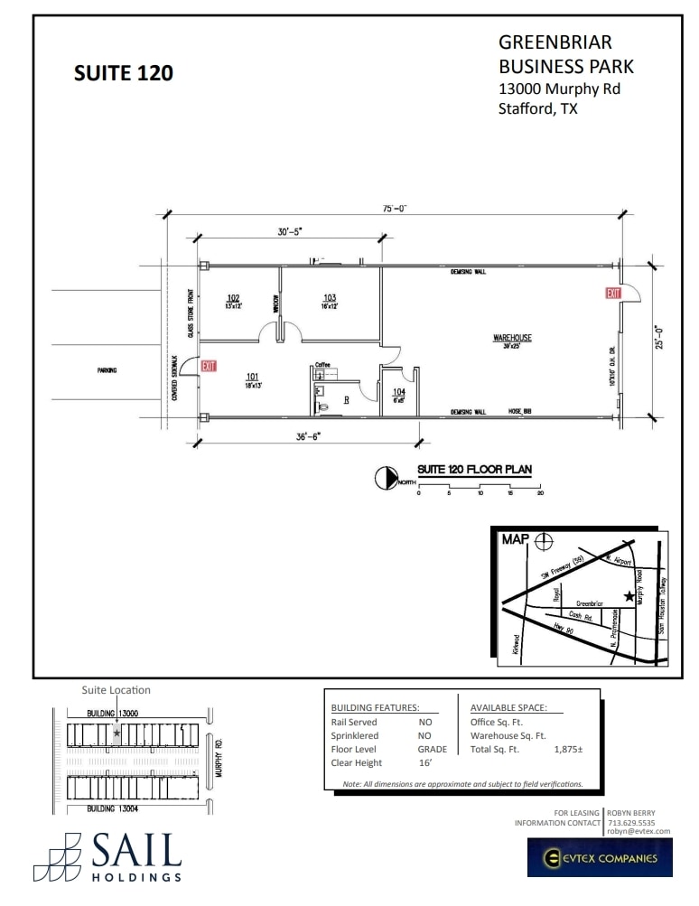 13000 Murphy Rd, Stafford, TX à louer Plan d’étage- Image 1 de 1