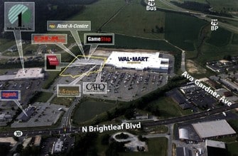 1285-1299 N Brightleaf Blvd, Smithfield, NC - AERIAL  map view