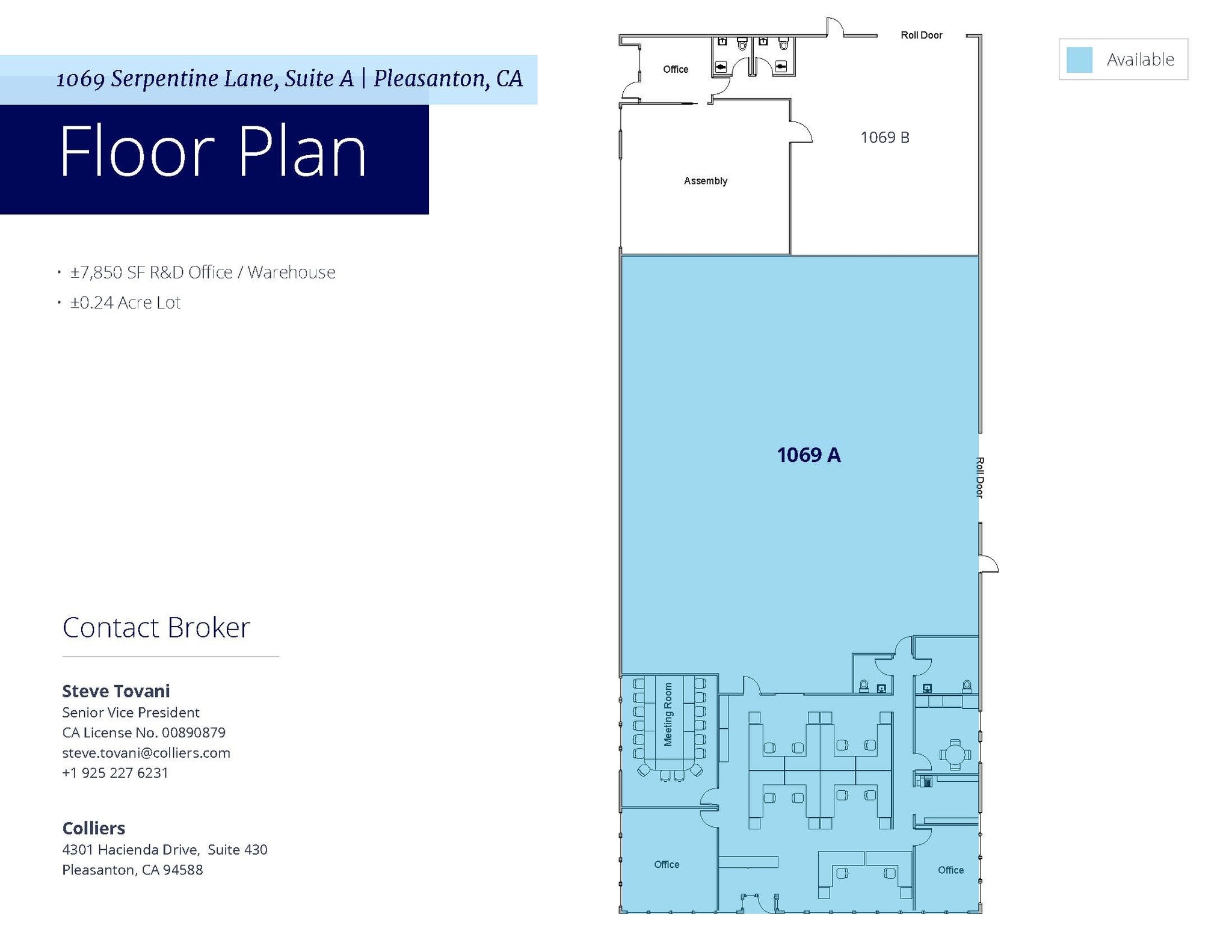 1069 Serpentine Ln, Pleasanton, CA for lease Floor Plan- Image 1 of 1