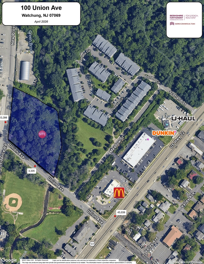 Plus de détails pour 100 Union Ave, Watchung, NJ - Terrain à vendre