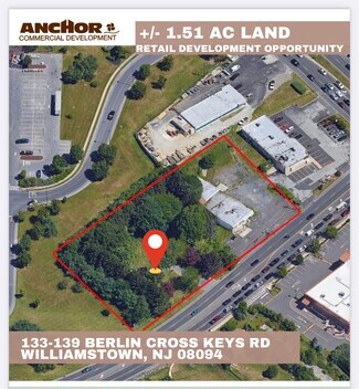 Plus de détails pour 133-35 Berlin Cross Keys Rd., Williamstown, NJ - Terrain à vendre