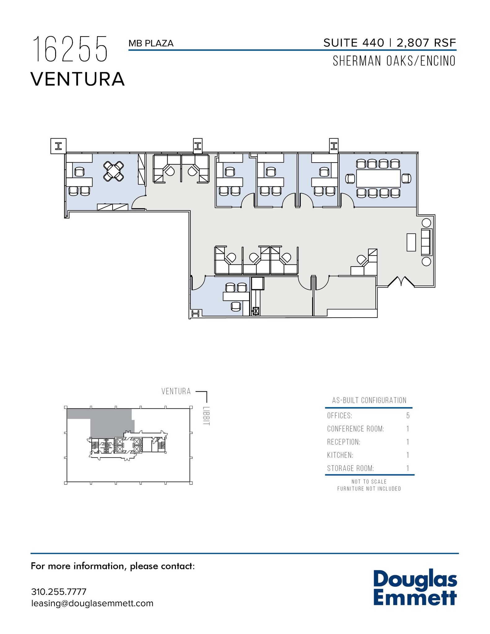 16255 Ventura Blvd, Encino, CA à louer Plan d’étage- Image 1 de 1