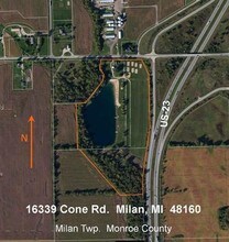 16339 Cone Rd, Milan, MI - Aerial map view