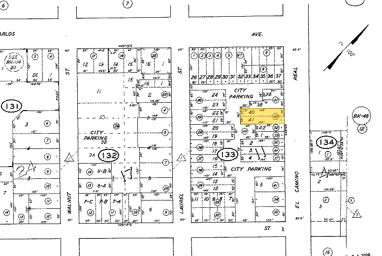 628 El Camino Real, San Carlos, CA for lease - Plat Map - Image 3 of 6