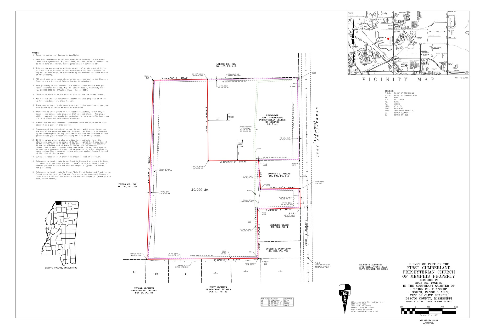 8161 Germantown Rd, Olive Branch, MS à vendre Plan de site- Image 1 de 2