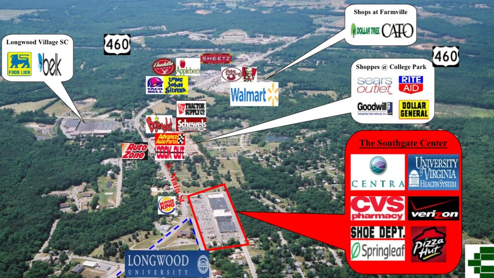 1099 S Main St, Farmville, VA à louer - Aérien - Image 3 de 9