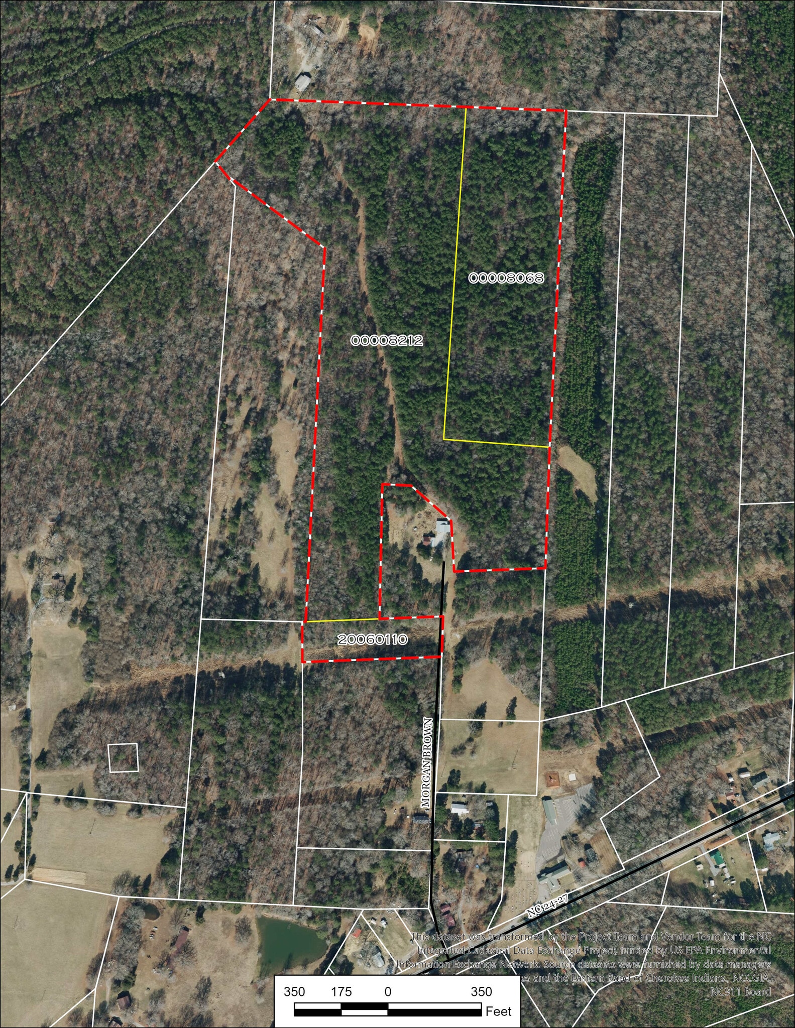 Morgan Brown Rd, Eagle Springs, NC for sale Aerial- Image 1 of 2