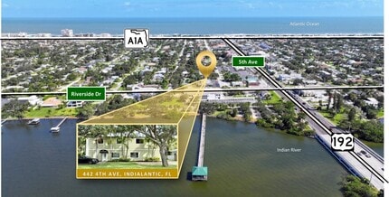 442 4th Ave, Indialantic, FL - AERIAL  map view - Image1