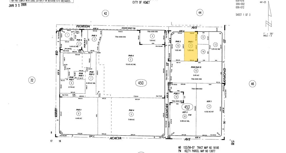 W Florida Ave, Hemet, CA à louer - Plan cadastral - Image 2 de 2