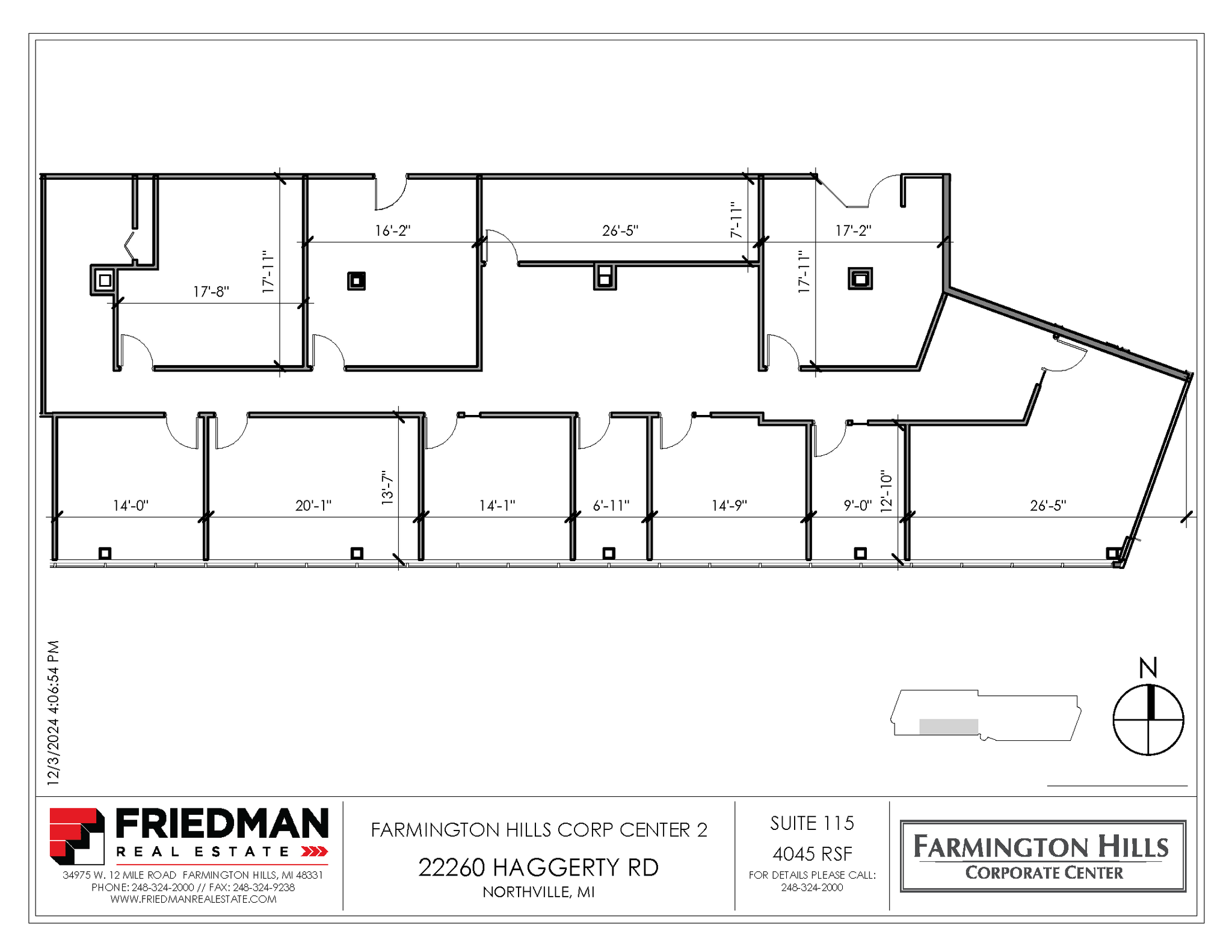 22260 Haggerty Rd, Northville, MI for lease Floor Plan- Image 1 of 2