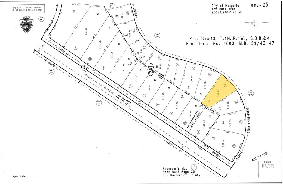 Darwin Ave, Hesperia, CA for sale - Plat Map - Image 3 of 6
