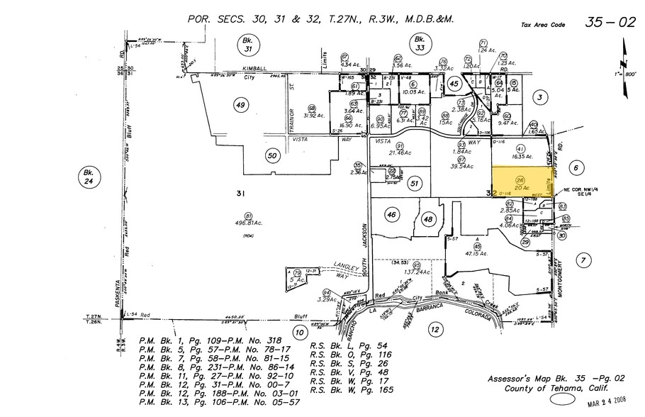 Montgomery Rd, Red Bluff, CA for sale - Plat Map - Image 2 of 3