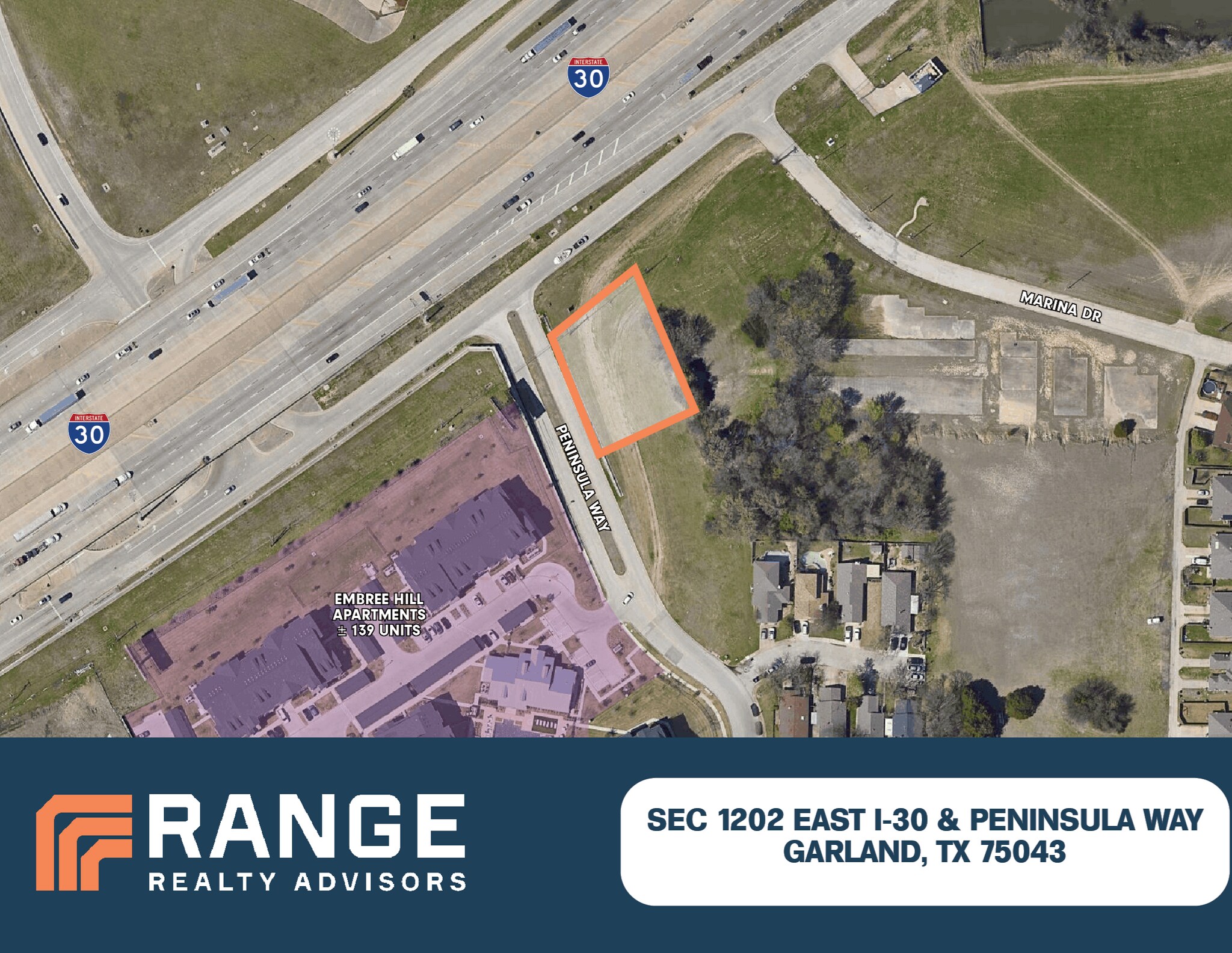 SEC of 1202 East I-30 & Peninsula Way, Garland, TX à vendre Aérien- Image 1 de 2
