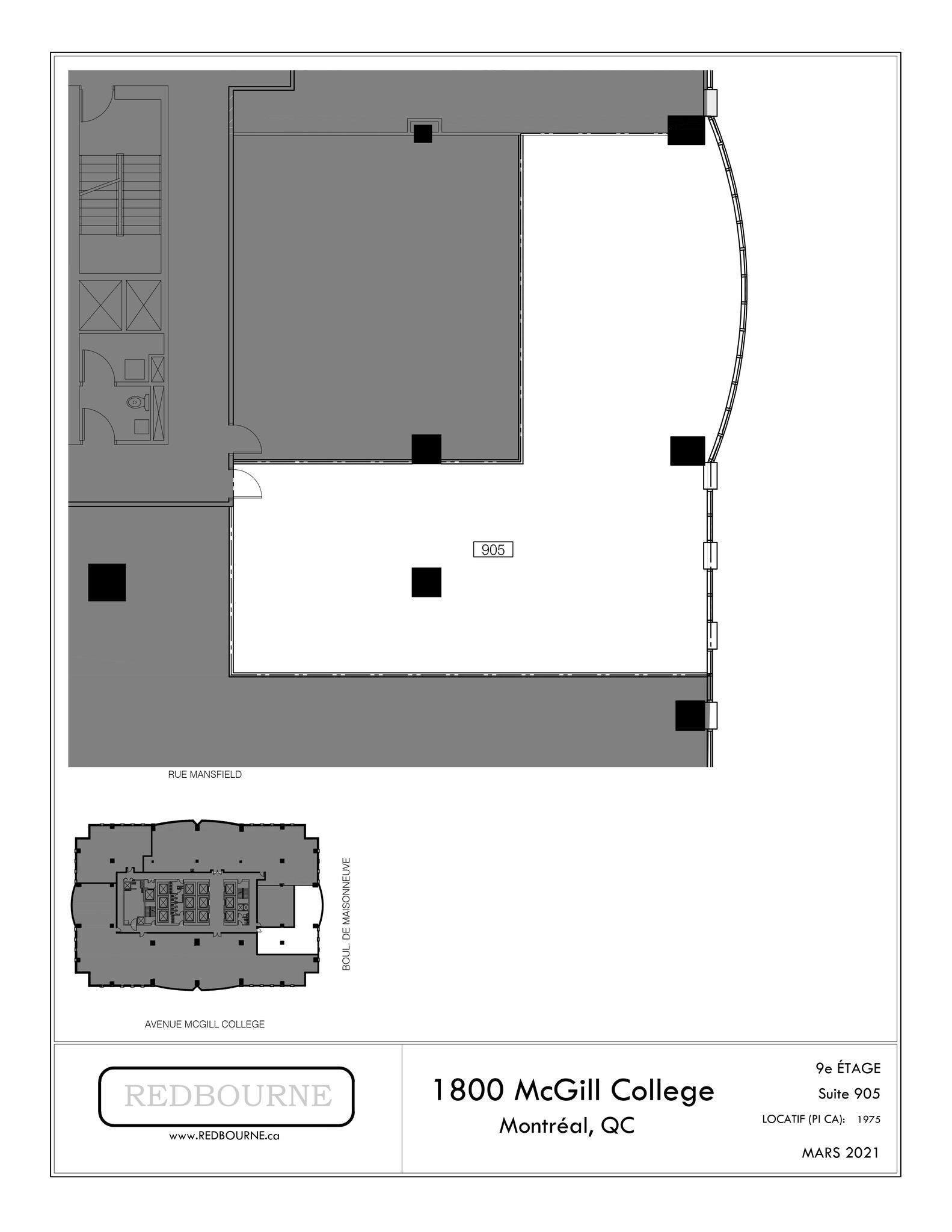 1800 Ave Mcgill Collège, Montréal, QC for lease Site Plan- Image 1 of 1