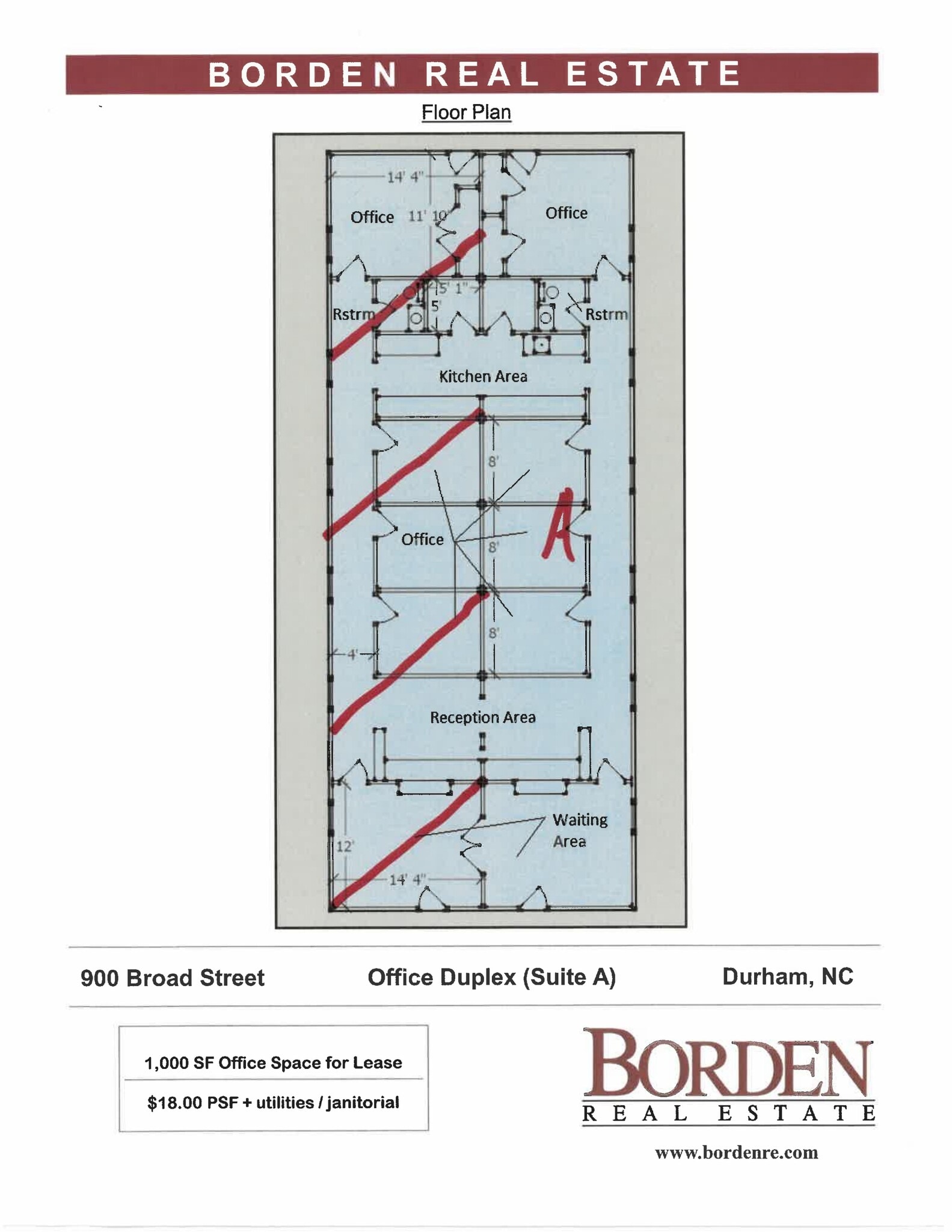 900 Broad St, Durham, NC à louer Plan d’étage- Image 1 de 1