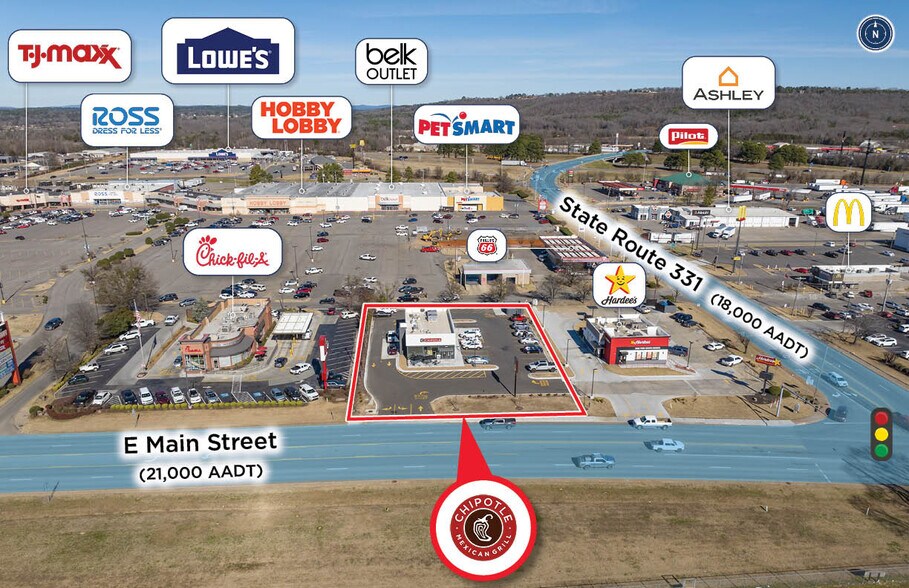 3095 E Main St, Russellville, AR à vendre - Photo du bâtiment - Image 2 de 9