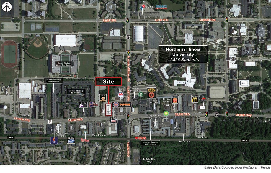 1127 W Lincoln Hwy, Dekalb, IL à vendre - Aérien - Image 2 de 4