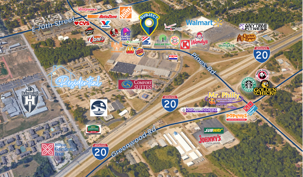 0 Pines Rd & I-20, Shreveport, LA à vendre - Photo du bâtiment - Image 2 de 9