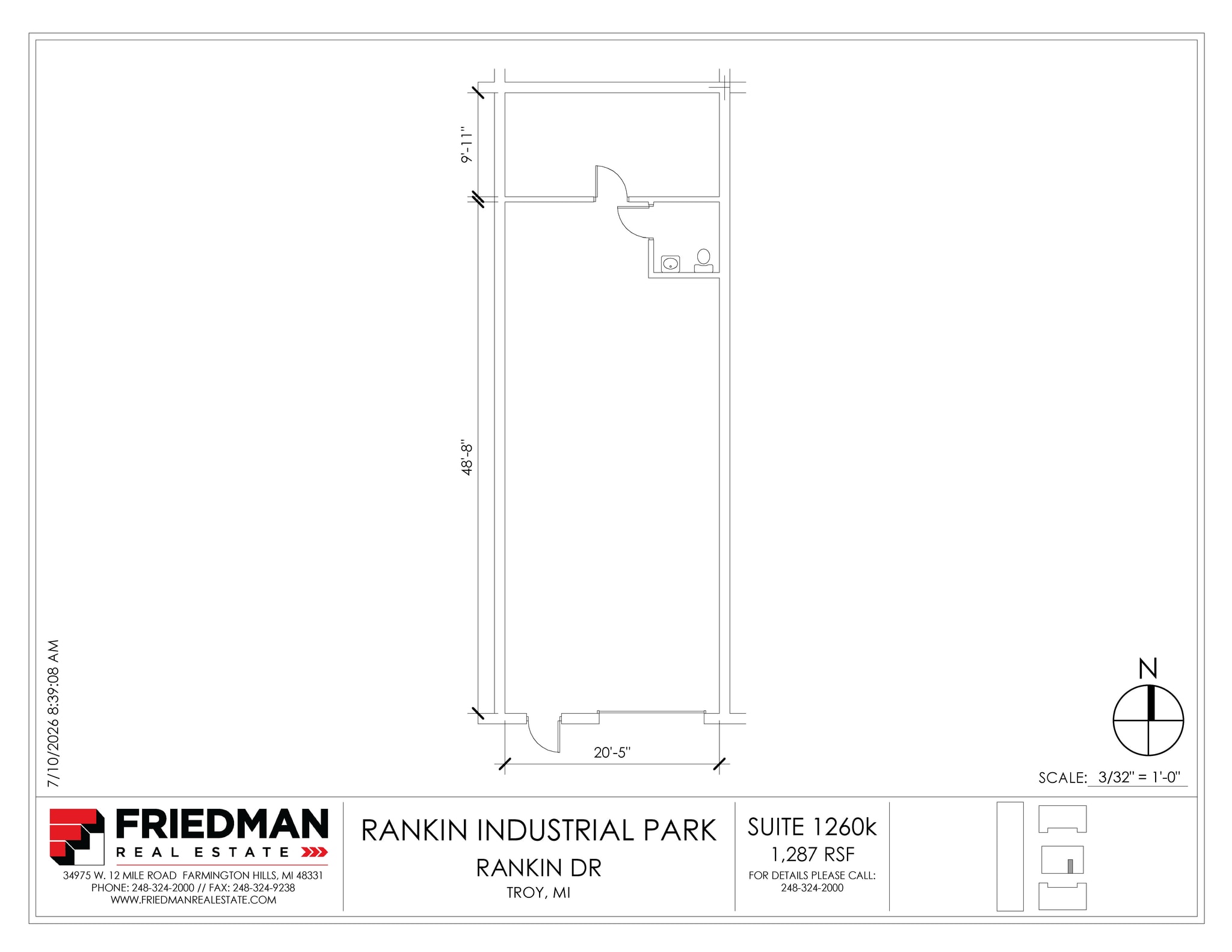 1270 Rankin St, Troy, MI for lease Floor Plan- Image 1 of 2