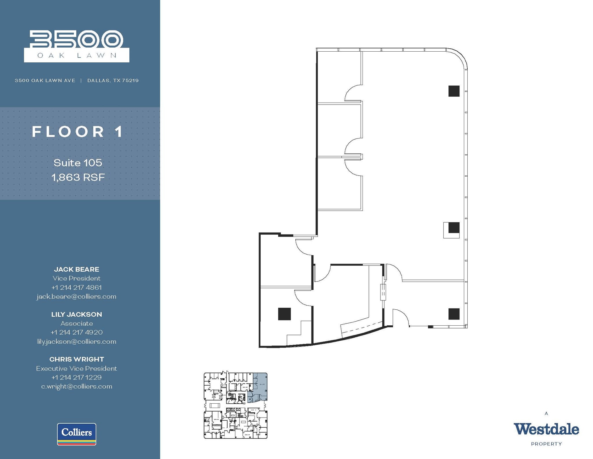 3500 Oak Lawn Ave, Dallas, TX for lease Floor Plan- Image 1 of 2