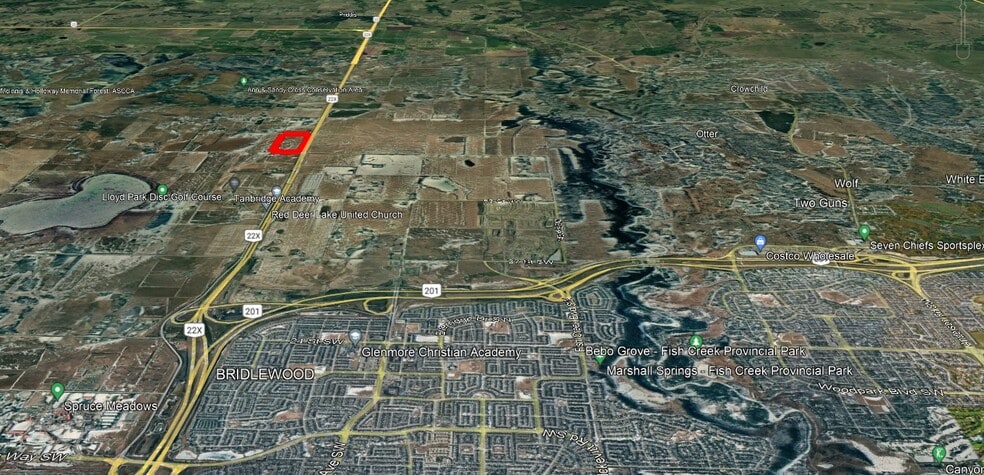 Spruce Meadows Trl SW, Calgary, AB for sale - Aerial - Image 2 of 3