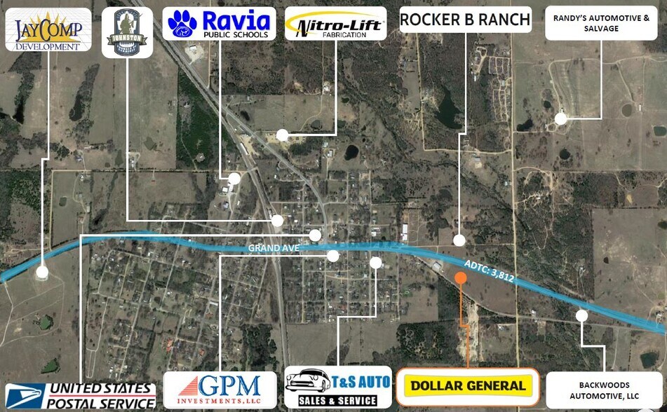 7200 OK-22 Hwy, Ravia, OK à vendre - Aérien - Image 2 de 2