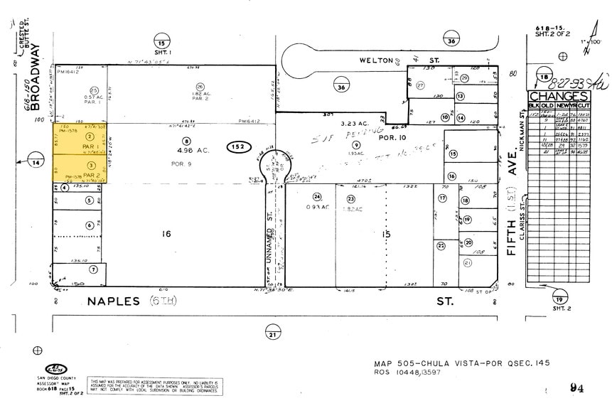 1067-1071 Broadway, Chula Vista, CA à louer - Plan cadastral - Image 2 de 4