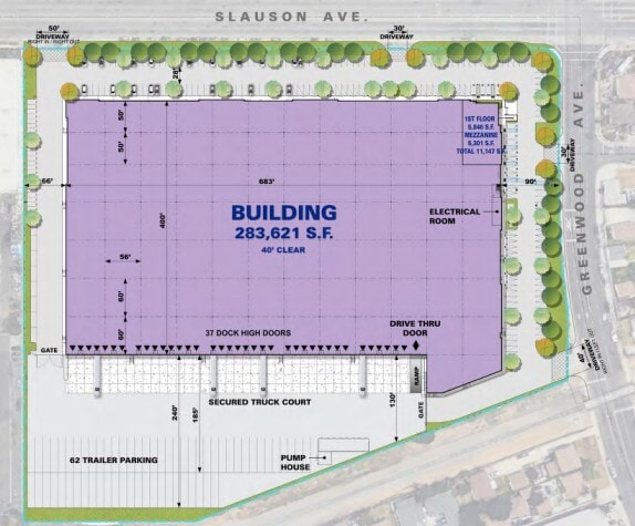 7400 E Slauson Ave, Commerce, CA for lease Site Plan- Image 1 of 4