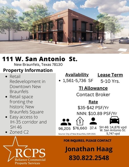 111 W San Antonio St, New Braunfels, TX à louer - Photo du bâtiment - Image 2 de 2