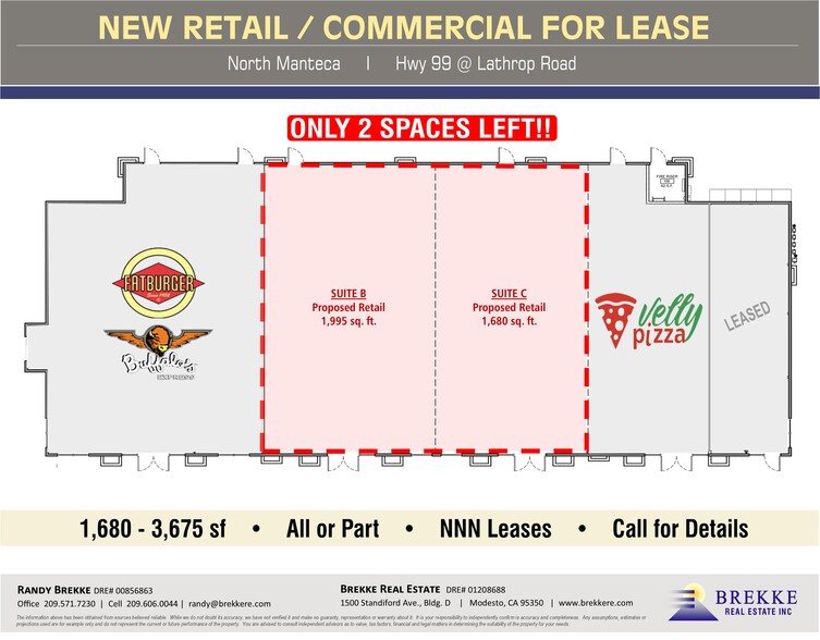Hwy 99 & Lathrop Rd, Manteca, CA for lease - Floor Plan - Image 2 of 5