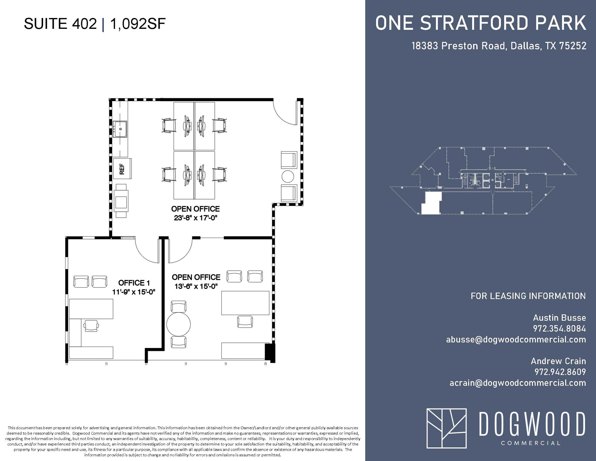 18383 Preston Rd, Dallas, TX à louer Plan d’étage- Image 1 de 1