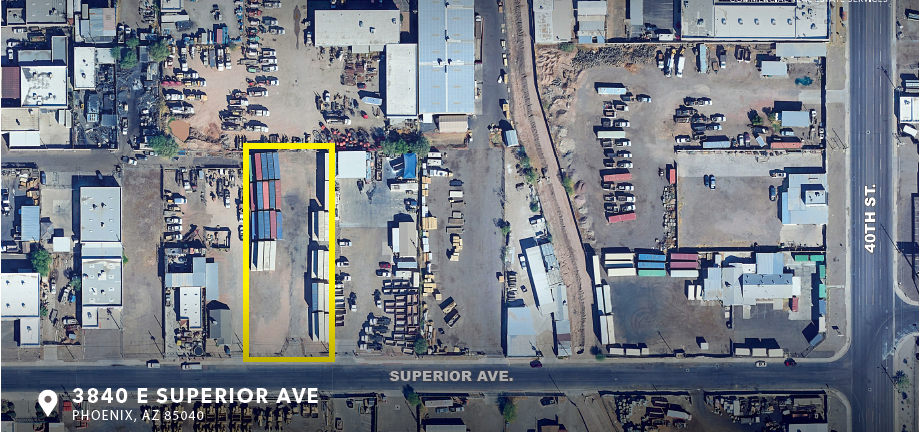 3840 E Superior Ave, Phoenix, AZ for lease Aerial- Image 1 of 4