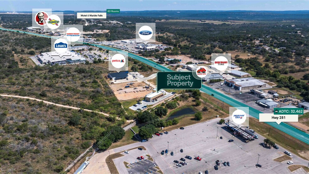 2900 U.S. 281 hwy, Marble Falls, TX à vendre - Aérien - Image 2 de 3