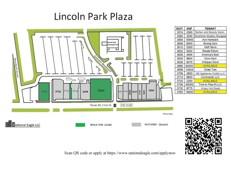 3574-3760 Fort St, Lincoln Park, MI à louer - Plan de site - Image 3 de 27